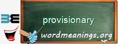 WordMeaning blackboard for provisionary